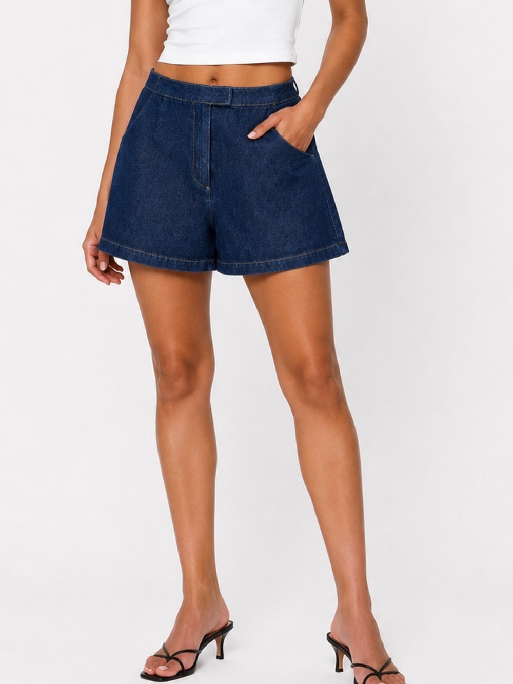 Commense Dark Wash Denim High Waist Shorts Size Large 💛